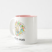 Pasen Bunny Rabbit Egg Wreath Gift Tweekleurige Koffiemok (Voorkant links)