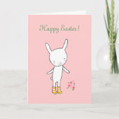 Pasen Bunny Rabbit Happy Paaster Funny Cute Kaart (Voorkant)