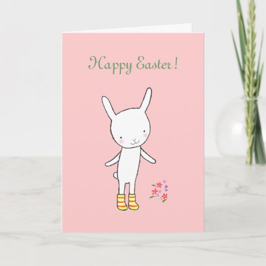 Pasen Bunny Rabbit Happy Paaster Funny Cute Kaart (Voorkant)