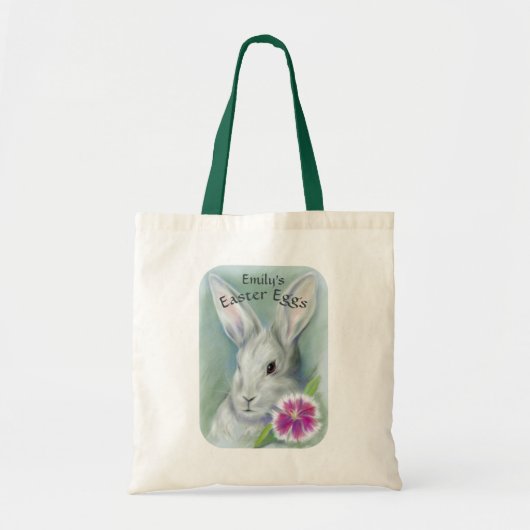 Pasen Bunny Rabbit met roze ventilator op maat Tote Bag (Voorkant)