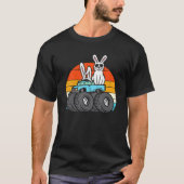 Pasen Bunny Rabbit Monster Trucks Retro Boys Kinde T-shirt (Voorkant)