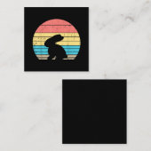 Pasen Bunny Rabbit Silhouette Sunset Retro Vierkante Visitekaartje (Voorkant / Achterkant)