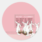 Pasen Bunny Rabbits Ronde Sticker (Voorkant)