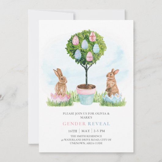 Pasen Bunny Rabbits Spring Baby Kaart (Voorkant)