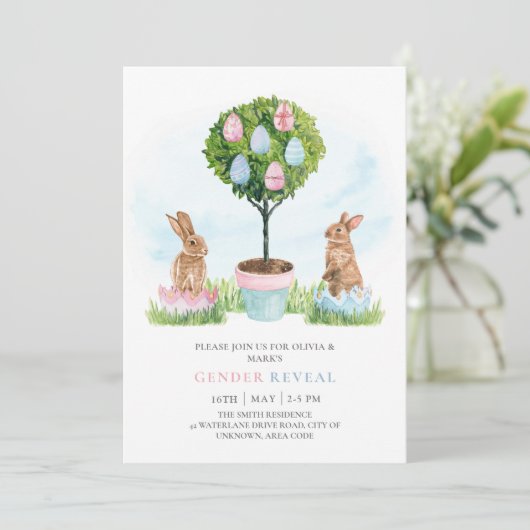 Pasen Bunny Rabbits Spring Baby Kaart (Staand voorkant)