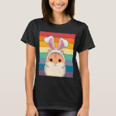 Pasen Bunny Retro  stijlkaart met konijn E T-shirt (Voorkant)