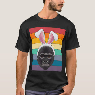 Pasen Bunny Retro  Style Monkey Gorilla Wi T-shirt