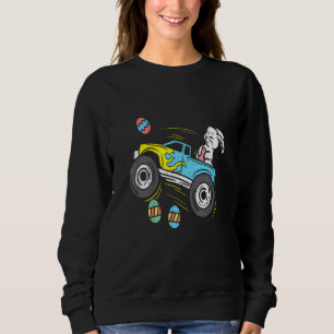 Pasen bunny Riding Monster Truck Cute Boys Kinder  Trui
