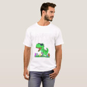 Pasen bunny Riding Trex Chicken Funny Boys Pasen T-shirt (Voorkant volledig)