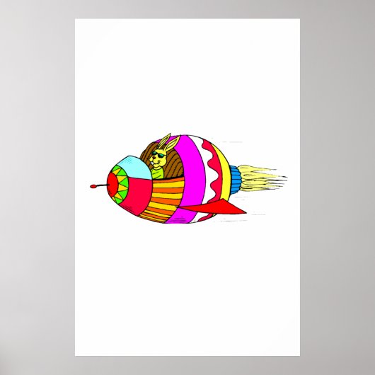 Pasen Bunny Rocketeer Poster (Voorkant)