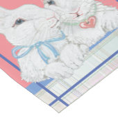 Pasen Bunny Roze Blauwe  Retro Pset Cute Korte Tafelloper (Hoek)