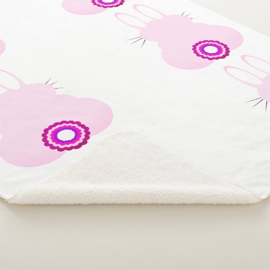 Pasen Bunny Sherpa Blanket Sherpa Deken (3/4)