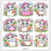 Pasen Bunny Sign Houders Set 3 Sticker (Vel)