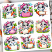 Pasen Bunny Sign Houders Set 3 Sticker