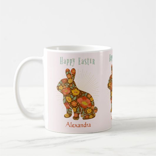 Pasen Bunny - speciaal gepersonaliseerd goud - Gli Koffiemok (Links)
