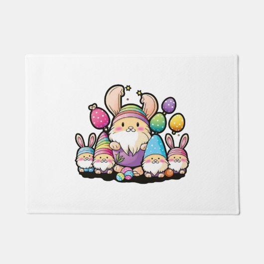 Pasen Bunny Spring Cute Gnome Easter Egg Hunting Deurmat (Voorkant)