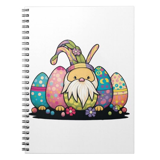 Pasen Bunny Spring Cute Gnome Easter Egg Hunting Notitieboek (Voorkant)