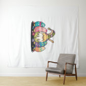 Pasen Bunny Spring Cute Gnome Easter Egg Hunting Wandkleed (In Situ (horizontaal))
