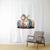 Pasen Bunny Spring Cute Gnome Easter Egg Hunting Wandkleed (In situ)