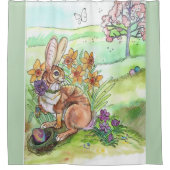 Pasen Bunny Spring Douchegordijn (Voorkant)