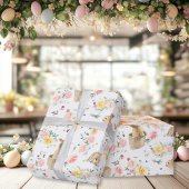 Pasen Bunny Spring Floral Cadeaupapier