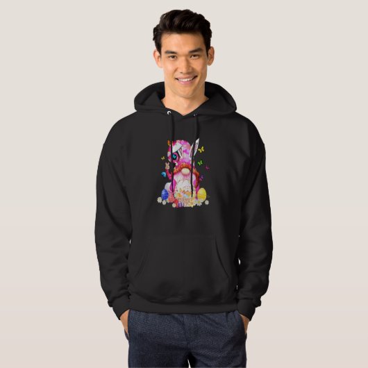 Pasen Bunny Spring Gnome Easter Egg Hunting and B Hoodie (Voorkant volledig)