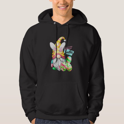 Pasen Bunny Spring Gnome Easter Egg Hunting and B Hoodie (Voorkant)