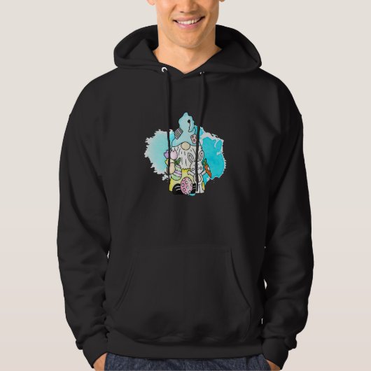 Pasen Bunny Spring Gnome Easter Egg Hunting and B Hoodie (Voorkant)
