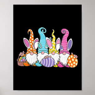 Pasen Bunny Spring Gnome Easter Egg Hunting and B Poster