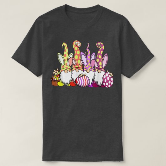 Pasen Bunny Spring Gnome Easter Egg Hunting and B T-shirt (Design voorkant)