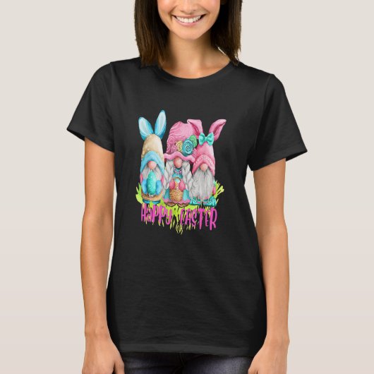 Pasen Bunny Spring Gnome Easter Egg Hunting and B T-shirt (Voorkant)