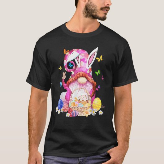 Pasen Bunny Spring Gnome Easter Egg Hunting and B T-shirt (Voorkant)