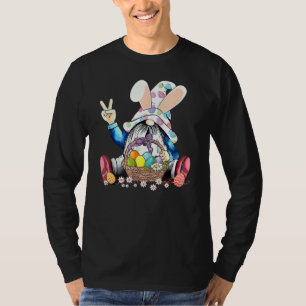 Pasen Bunny Spring Gnome Easter Egg Hunting and B T-shirt