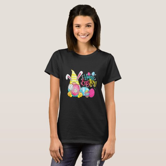 Pasen Bunny Spring Gnome Easter Egg Hunting and B T-shirt (Voorkant volledig)