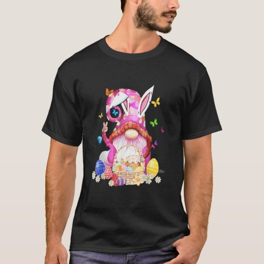 Pasen Bunny Spring Gnome Easter Egg Hunting and B T-shirt (Voorkant)