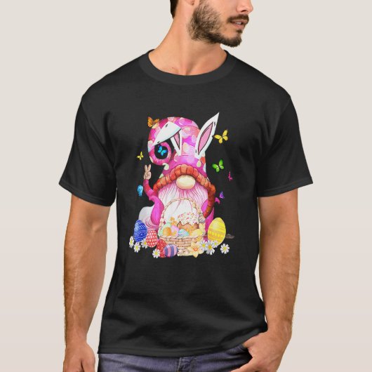 Pasen Bunny Spring Gnome Easter Egg Hunting and B T-shirt (Voorkant)