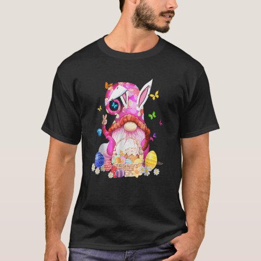Pasen Bunny Spring Gnome Easter Egg Hunting and B T-shirt (Voorkant)