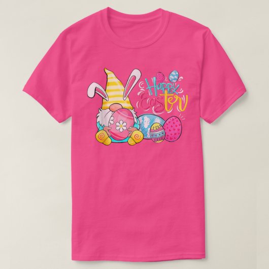 Pasen Bunny Spring Gnome Easter Egg Hunting and B T-shirt (Design voorkant)