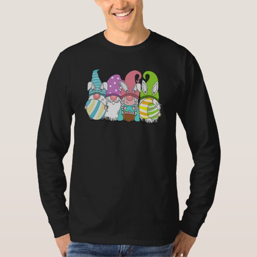 Pasen Bunny Spring Gnome Easter Egg Hunting and B T-shirt (Voorkant)