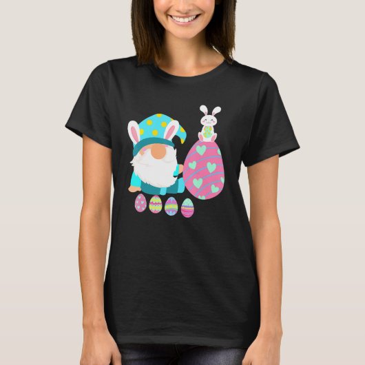Pasen Bunny Spring Gnome Easter Egg Hunting and B T-shirt (Voorkant)