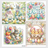 Pasen Bunny Springtime Vakantie Vrolijk Plezier Sticker (Vel)