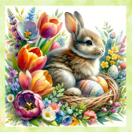 Pasen Bunny Springtime Vakantie Vrolijk Plezier Vierkante Sticker