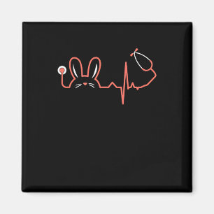 Pasen Bunny Stethoscoop Zurse Doctor Rabbit Scrub Magneet