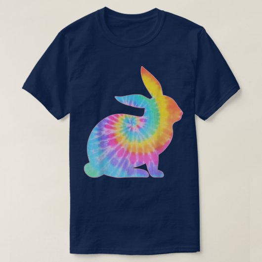 Pasen Bunny Tie Dye Retro Egg Hunt T-shirt (Design voorkant)