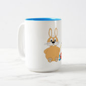 Pasen bunny twee tonde mok. tweekleurige koffiemok (Voorkant links)