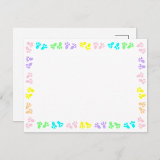 Pasen Bunny Voeten Custom Rand Briefkaart (Voorkant / Achterkant)