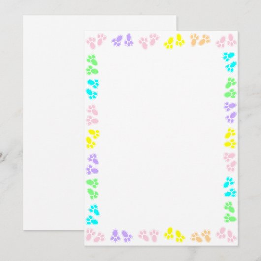 Pasen Bunny Voeten Custom Rand Kaart (Voorkant / Achterkant)