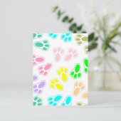 Pasen Bunny Voeten Patroon Aangepast Briefkaart (Staand voorkant)