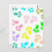 Pasen Bunny Voeten Patroon Aangepast Briefkaart (Voorkant / Achterkant)