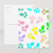 Pasen Bunny Voeten Patroon Aangepast Feestdagenkaart (Voorkant / Achterkant)